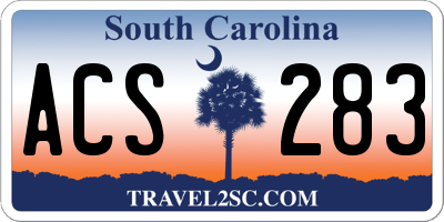 SC license plate ACS283