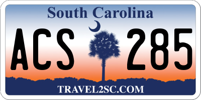 SC license plate ACS285