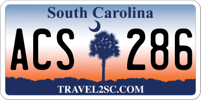 SC license plate ACS286