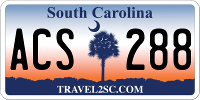 SC license plate ACS288