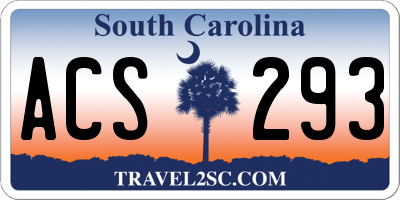 SC license plate ACS293