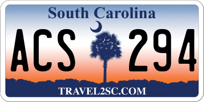 SC license plate ACS294