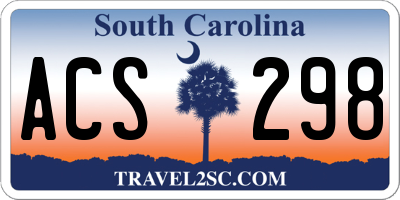 SC license plate ACS298