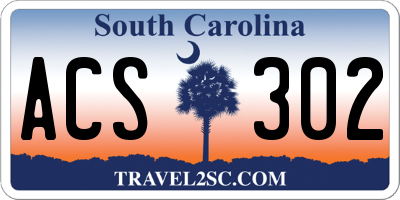 SC license plate ACS302