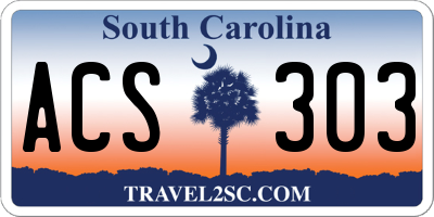 SC license plate ACS303