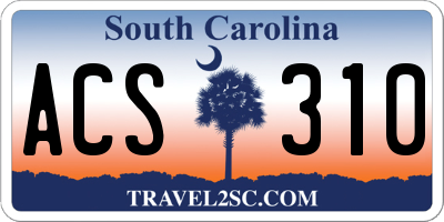 SC license plate ACS310