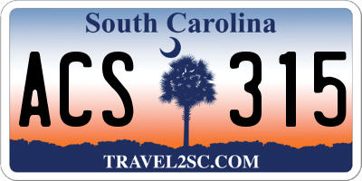 SC license plate ACS315