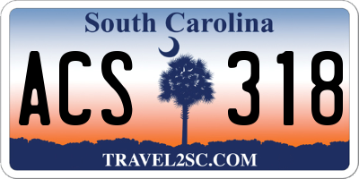 SC license plate ACS318
