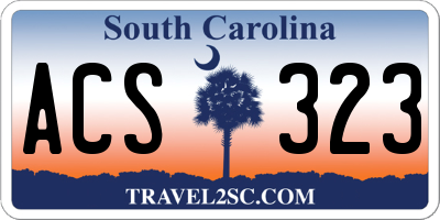 SC license plate ACS323