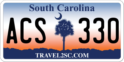 SC license plate ACS330