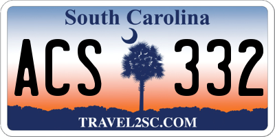 SC license plate ACS332