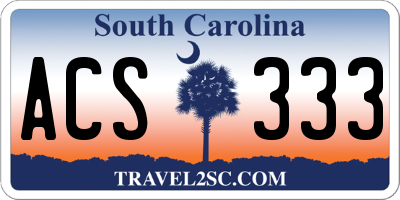 SC license plate ACS333