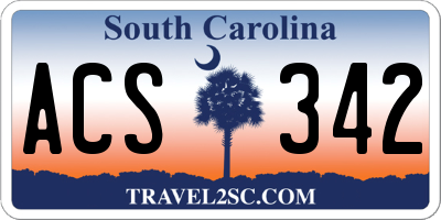 SC license plate ACS342
