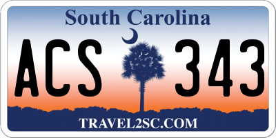 SC license plate ACS343