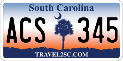 SC license plate ACS345