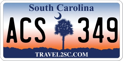 SC license plate ACS349