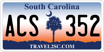 SC license plate ACS352