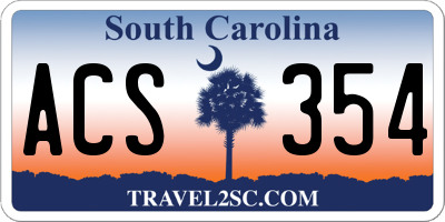 SC license plate ACS354