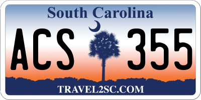 SC license plate ACS355