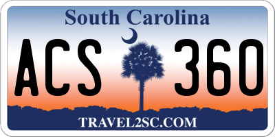 SC license plate ACS360