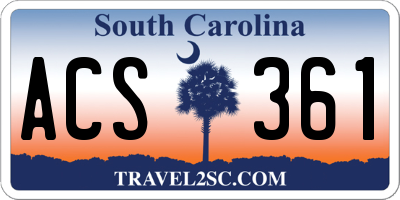 SC license plate ACS361