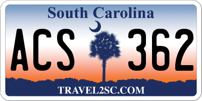 SC license plate ACS362