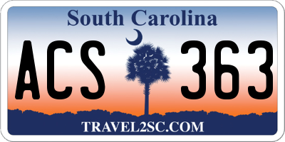 SC license plate ACS363