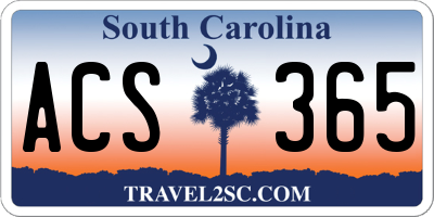 SC license plate ACS365