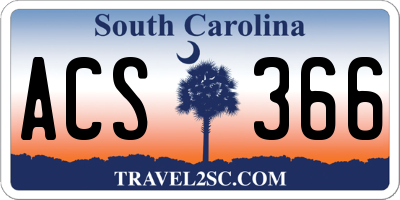 SC license plate ACS366