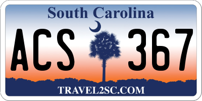 SC license plate ACS367