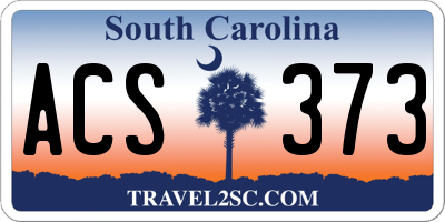 SC license plate ACS373