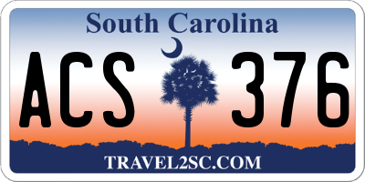 SC license plate ACS376