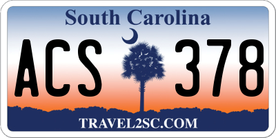 SC license plate ACS378