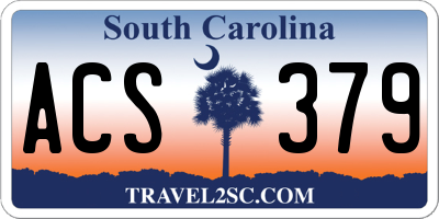 SC license plate ACS379