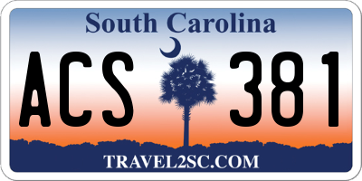 SC license plate ACS381