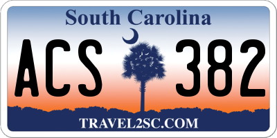SC license plate ACS382