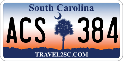 SC license plate ACS384