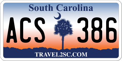 SC license plate ACS386