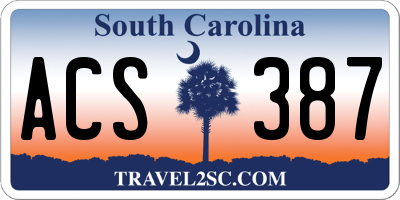 SC license plate ACS387