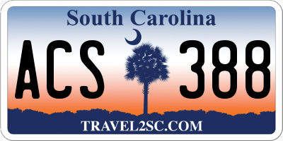 SC license plate ACS388