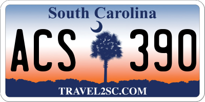 SC license plate ACS390