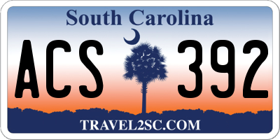 SC license plate ACS392