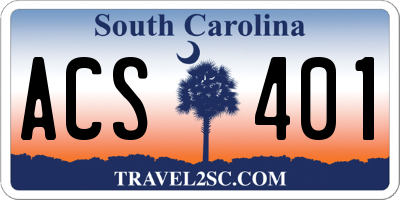 SC license plate ACS401