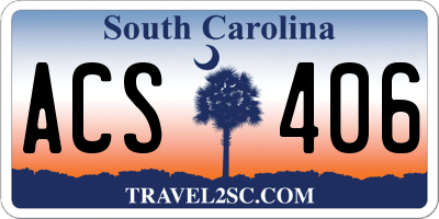 SC license plate ACS406
