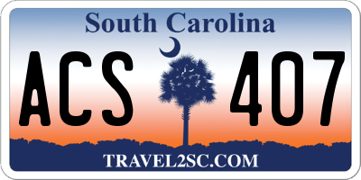 SC license plate ACS407