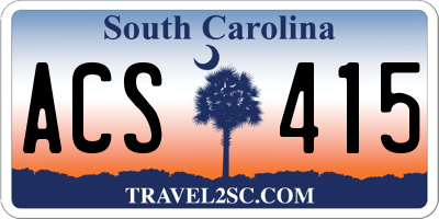 SC license plate ACS415
