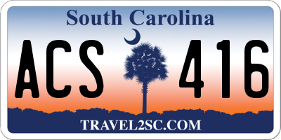 SC license plate ACS416