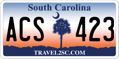 SC license plate ACS423