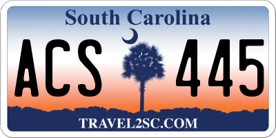 SC license plate ACS445