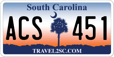 SC license plate ACS451